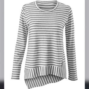 CAbi • Asymmetrical Striped Long Sleeve Shirt